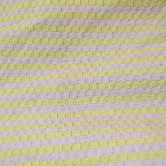 Cream and Neon Yellow One Piece Swimsuit with Tie Straps - Picture 2 of 4